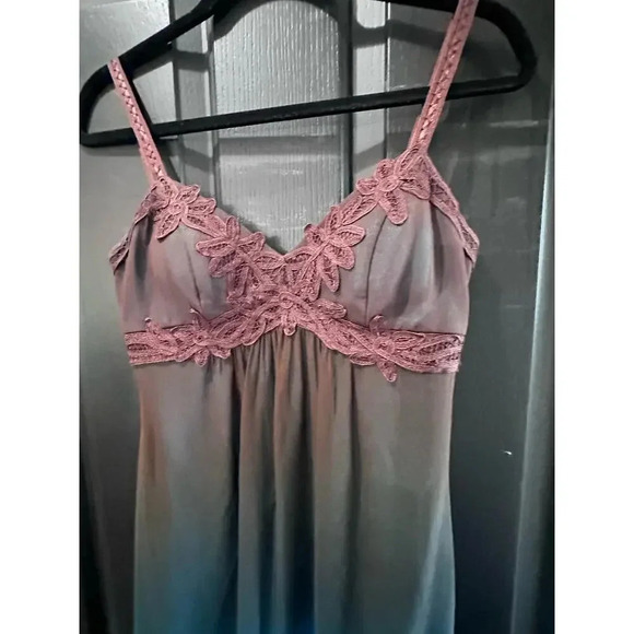 Sue Wong Floral 100% Silk Ombre Lace Slip Dress Size 2 - Picture 8 of 10